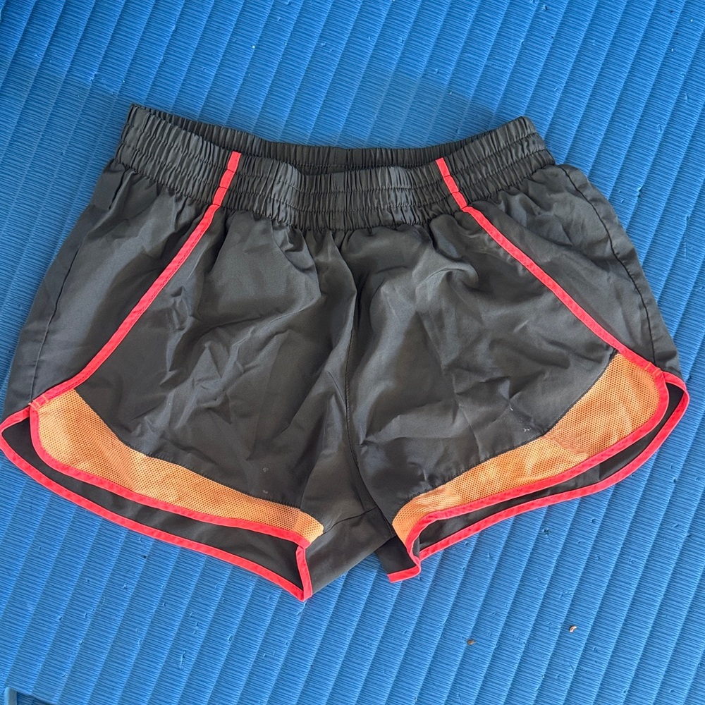 Sleek Black and Orange Women's Athletic Shorts